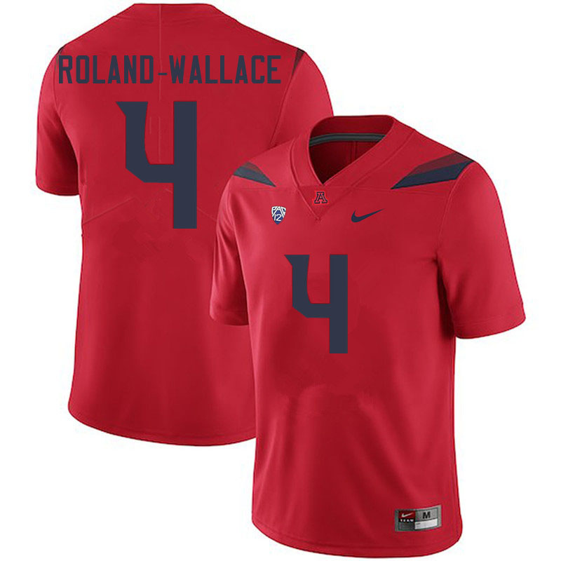 Men #4 Christian Roland-Wallace Arizona Wildcats College Football Jerseys Sale-Red - Click Image to Close
